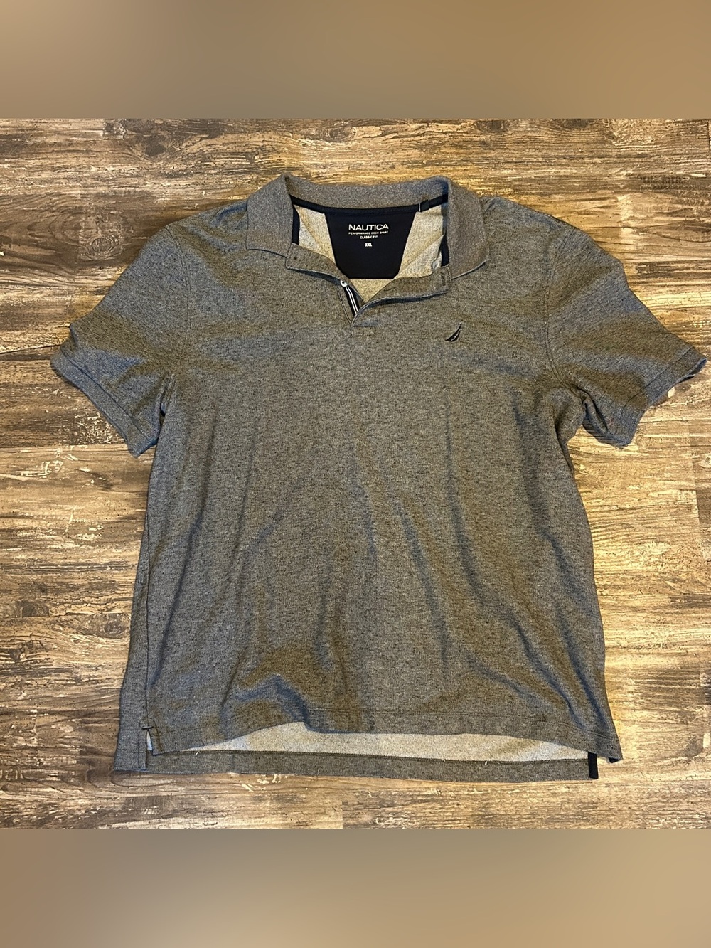 Nautica XXL Performance Deck Shirt Gray Polo Classic Fit